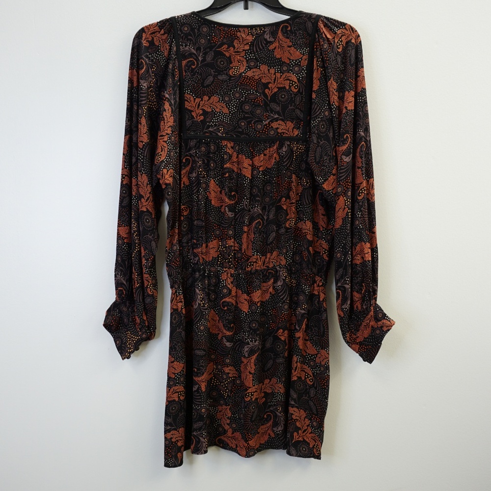 Sanctuary Long Sleeve Black Printed Peasant Dress - Picture 2 of 8